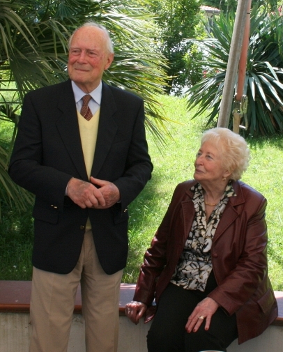 Giuliano con la moglie al pranzo del 2012 al ristorante Ala Bianca.