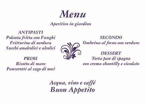 Menu XIII Pranzo Saclantico